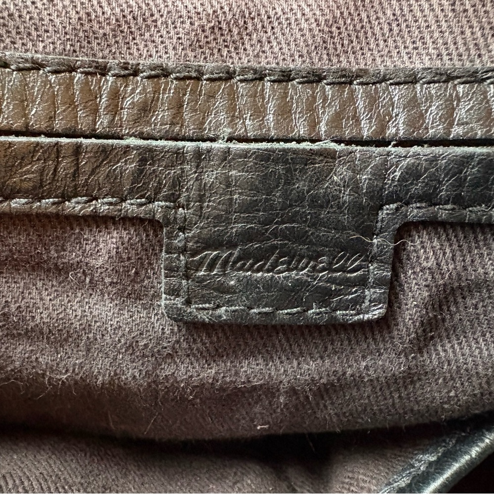 Madewell Black Leather Tote with Tan Straps - Picture 9 of 14